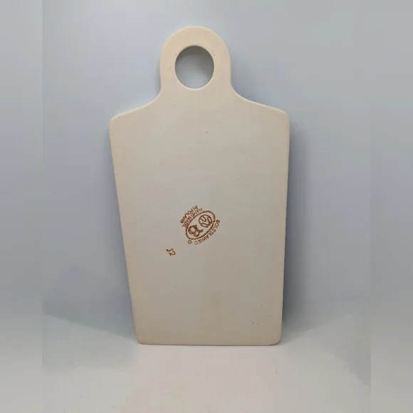 Polish Pottery Cutting Board with Blue Pattern - Picture 2 of 3